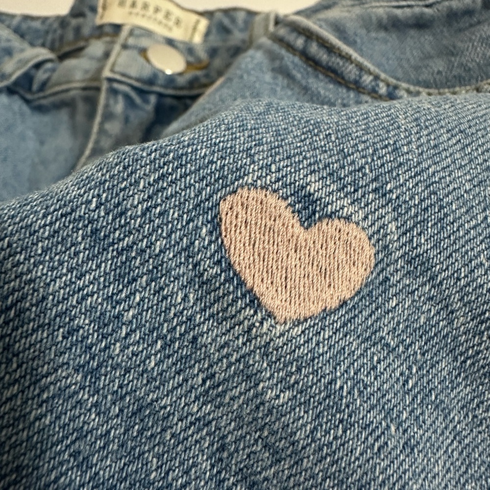 Harper Heritage Heart Patterned Denim Shorts women’s size small‎ - Picture 10 of 10